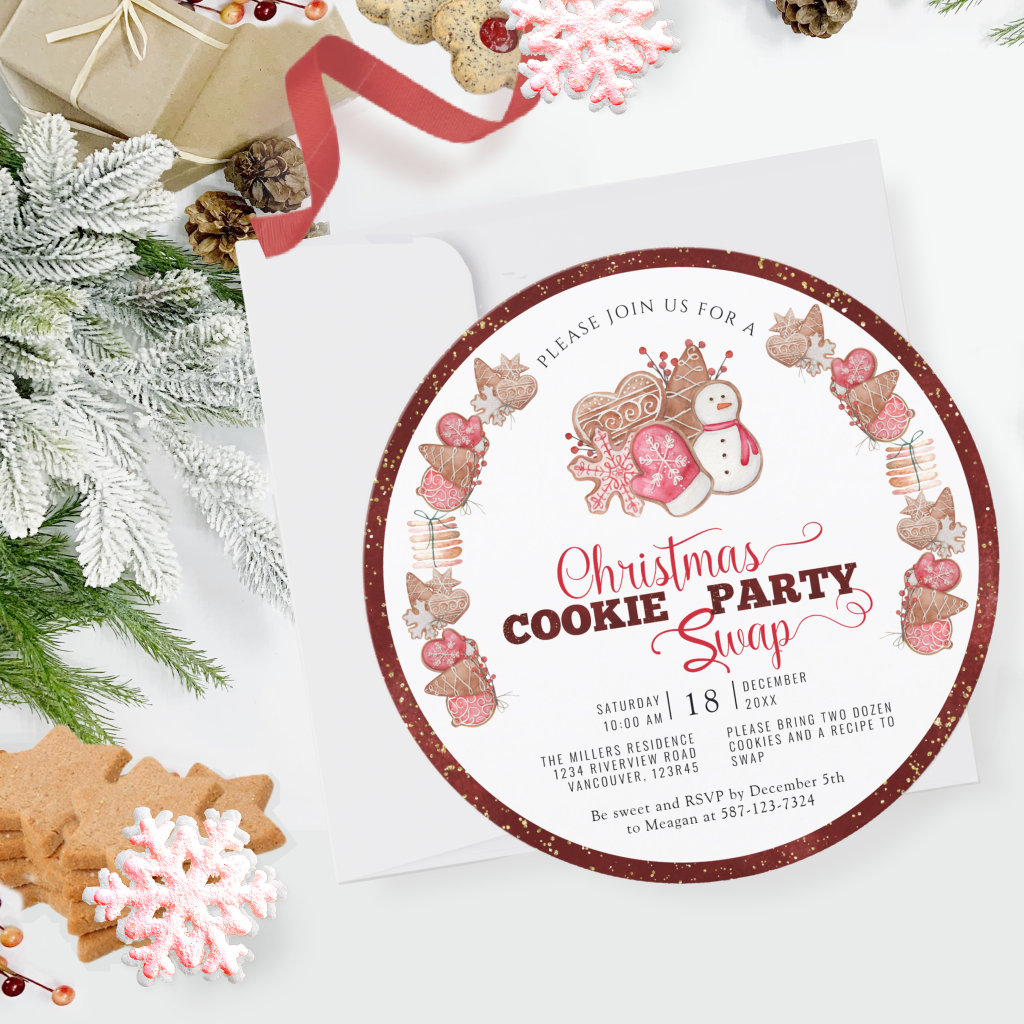 Cookie Exchange, Cookie Swap Christmas Party Invitation