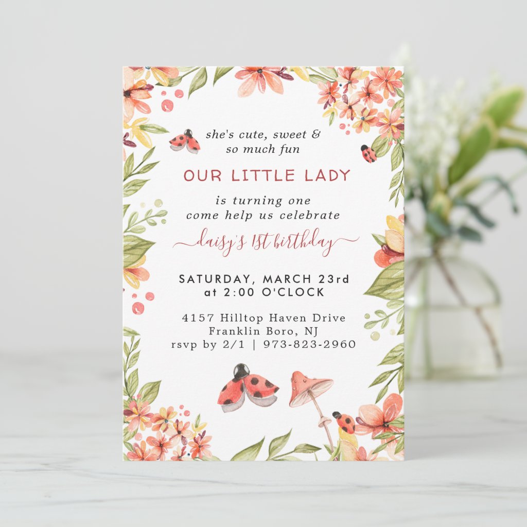 Little Ladybug | Birthday Party Invitation