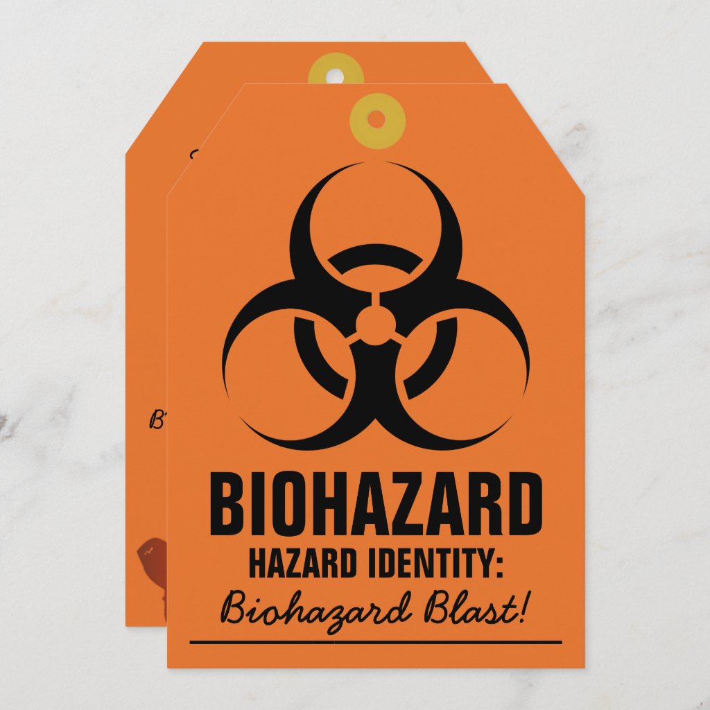 Biohazard Tag Halloween Party Invitation