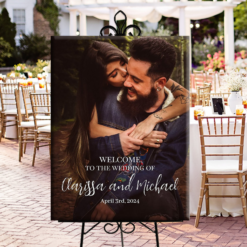 Wedding welcome sign foam board with photo