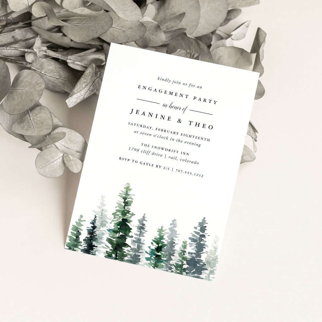 Timber Grove | Winter Engagement Party Invitation