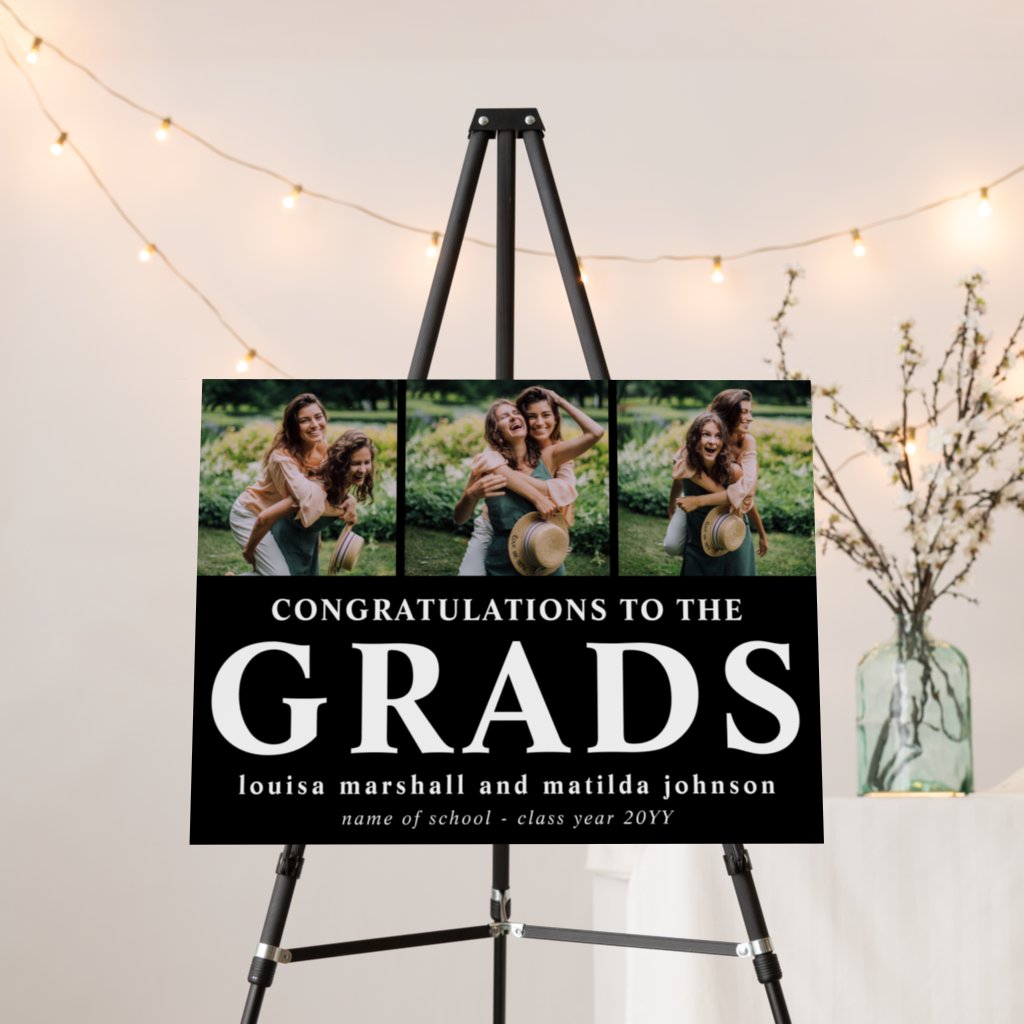 Congratulations Double Graduation Photo Collage Foam Board