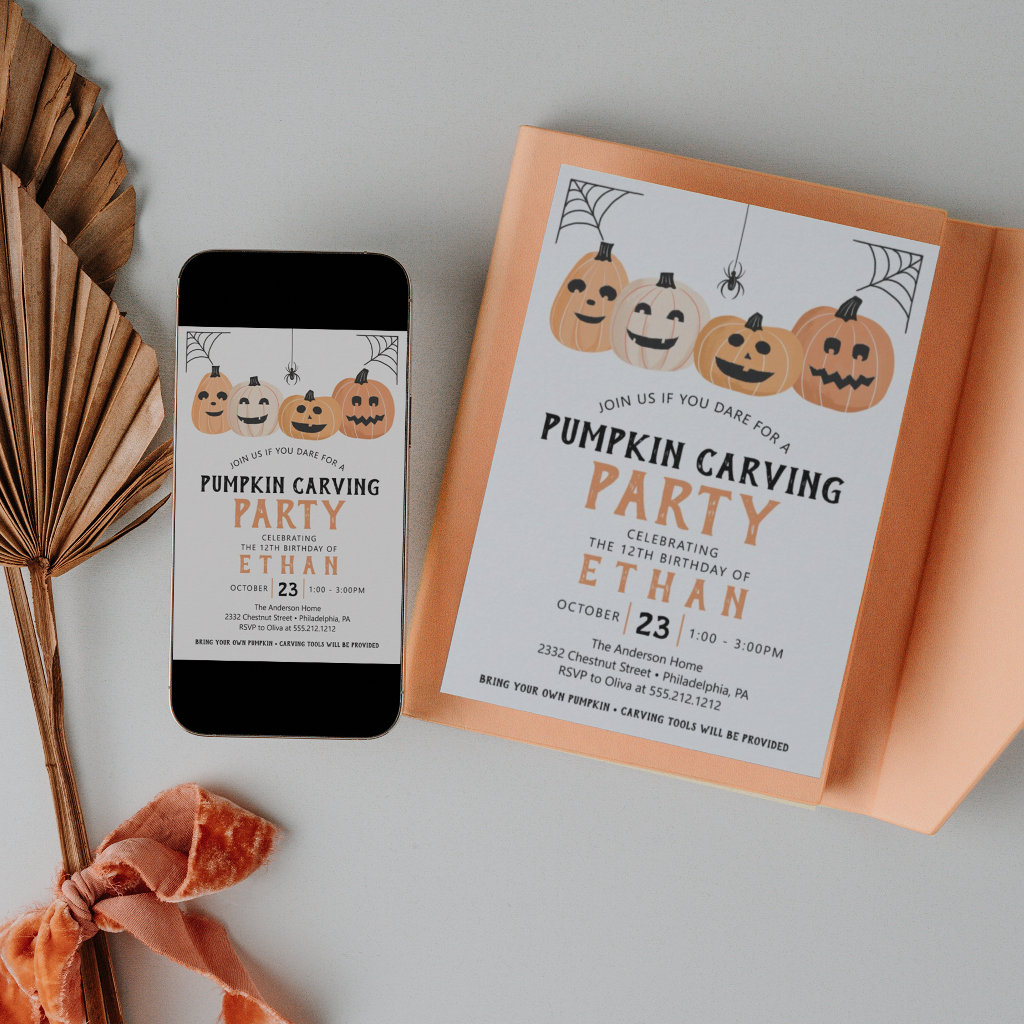  Top 10 Pumpkin Carving Halloween Party Invitations