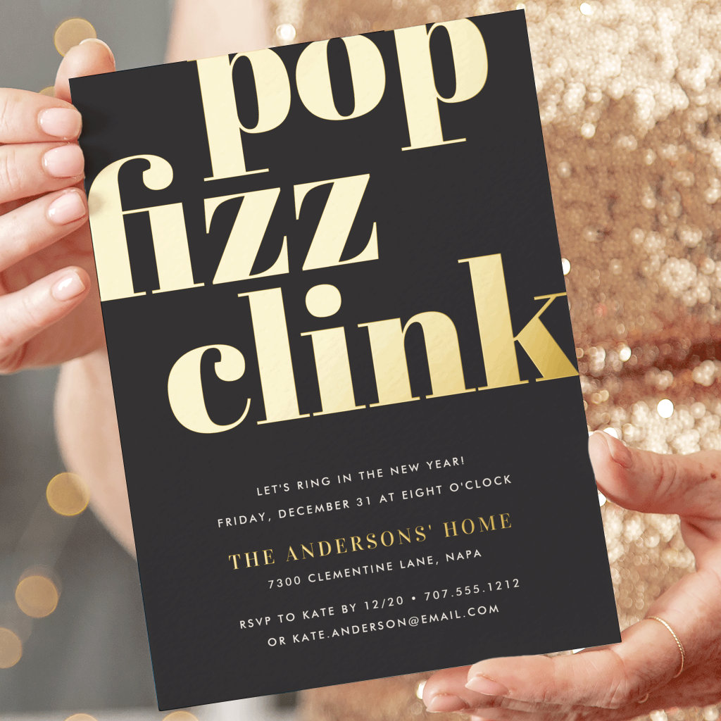 Top 10 Gold New Year's Eve Party Invitations