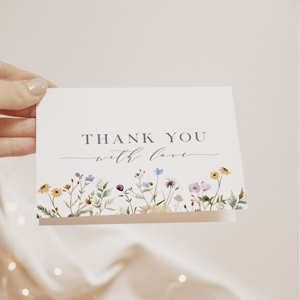 Spring Floral Baby in Bloom Baby Shower Thank You Card