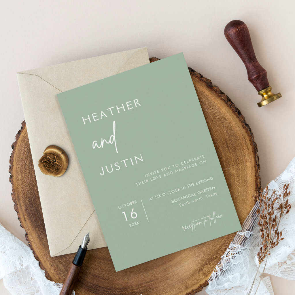 Earthy wedding invitations with earth-toned color palette