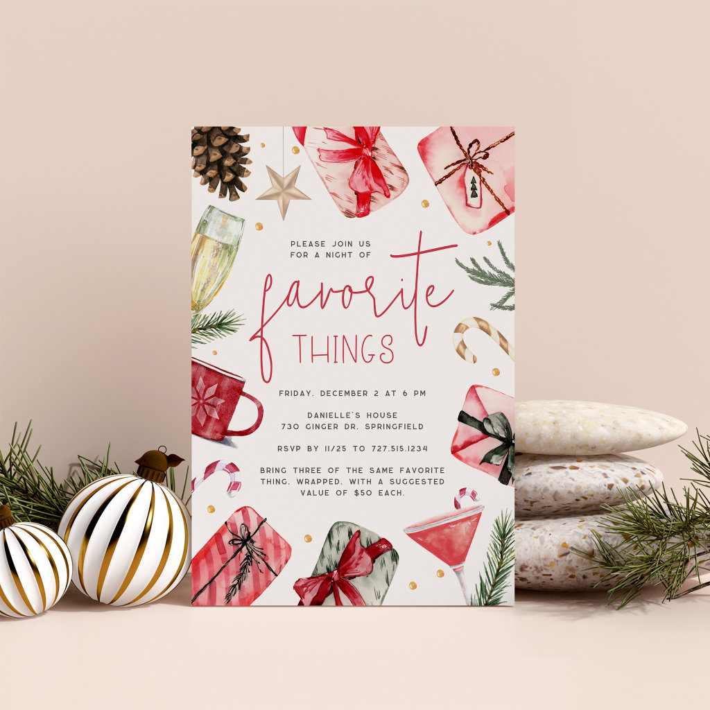 Festive Favorites | Holiday Favorite Things Party Invitation