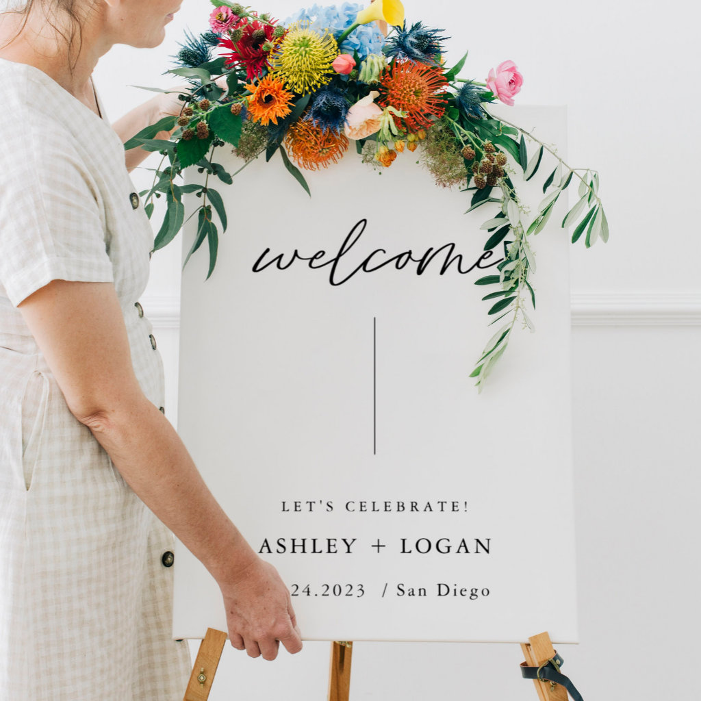 Modern Simple Wedding Reception Welcome Sign