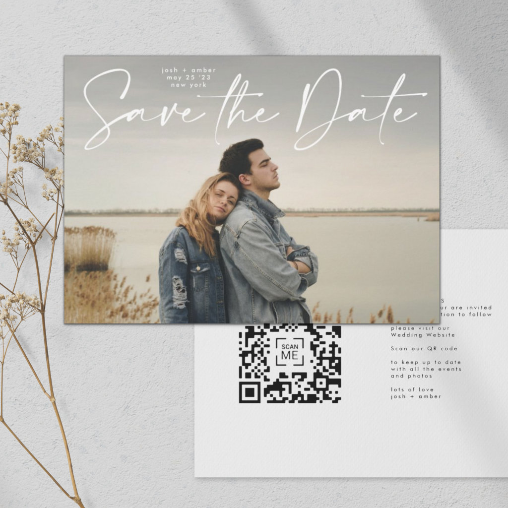 QR code Save The Date - Side Ways | is a Modern Invitation