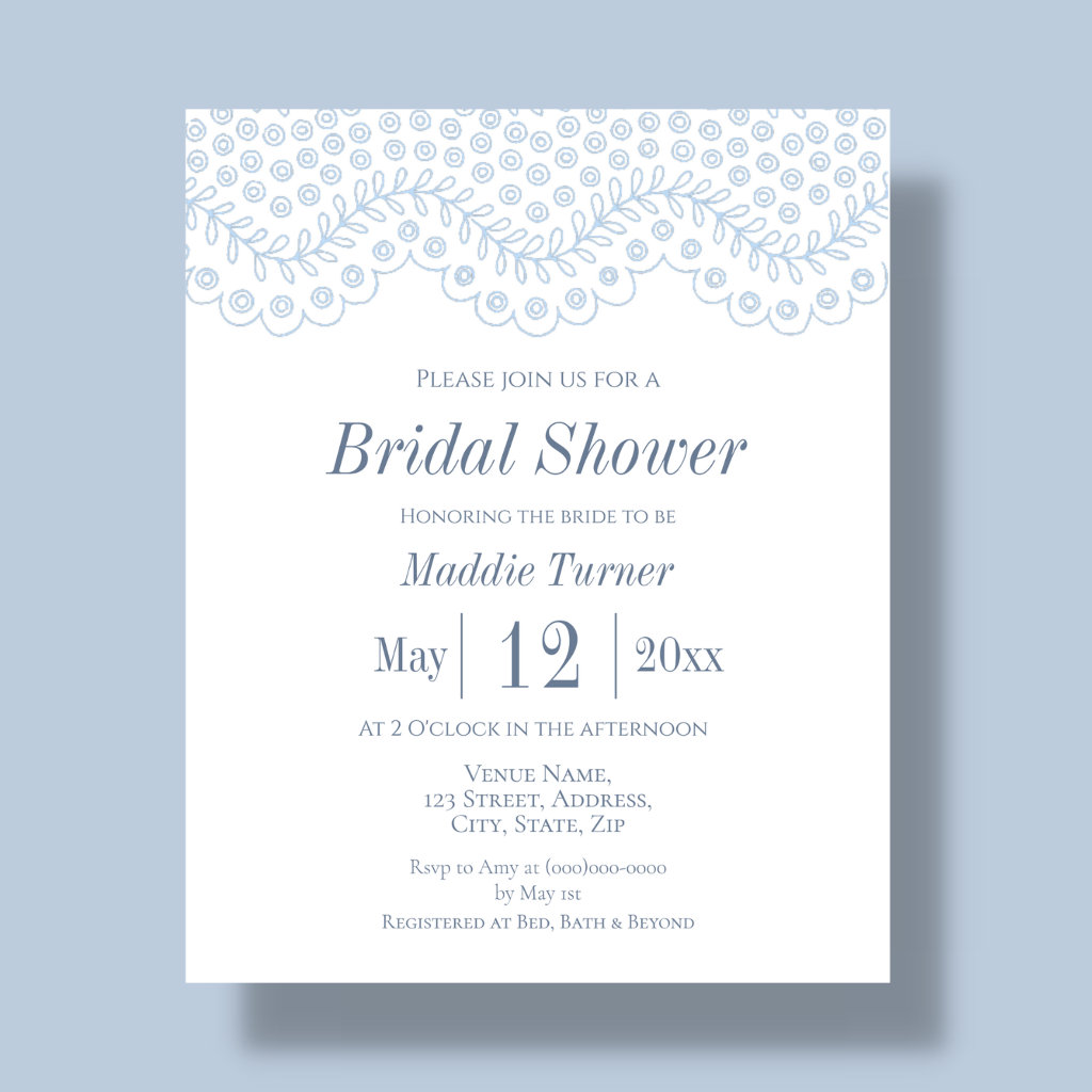 Blue Lace | Bridal Shower Invitation