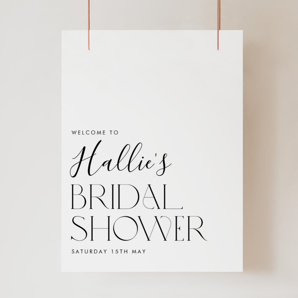Minimalist Modern Bridal Shower Welcome Sign 