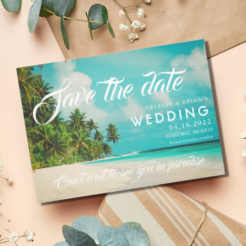Paradise Beach Destination Wedding Save The Date