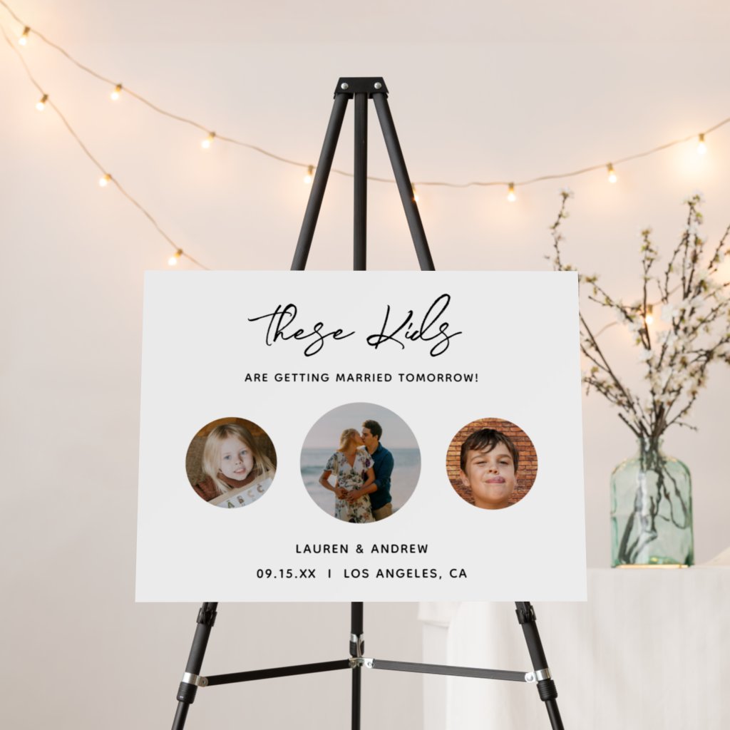 Modern Funny Photo Rehearsal Dinner Welcome Sign