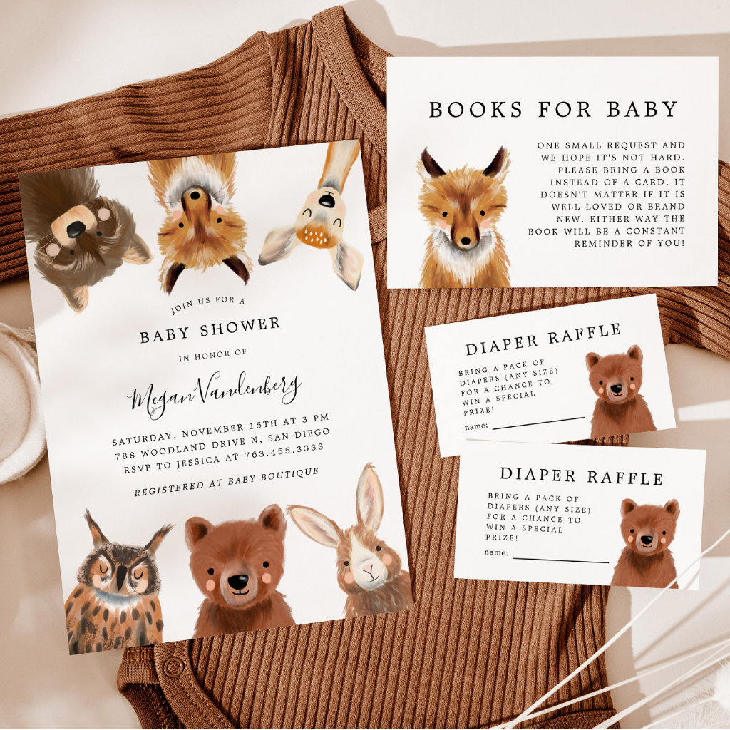  Top 10 Forest Animals Baby Shower Invitations