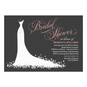 Bridal Shower Invitation Elegant Wedding Gown