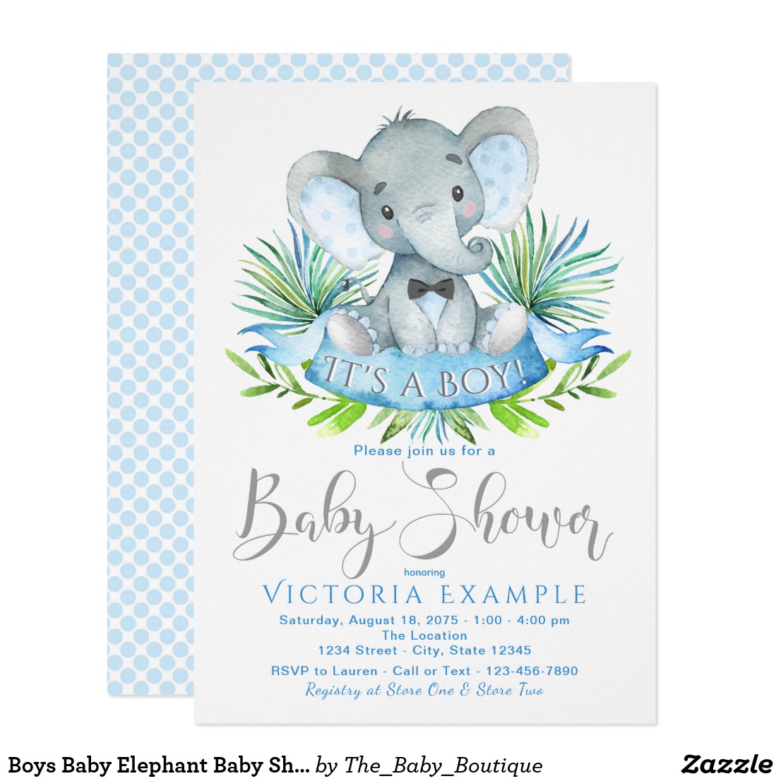 Elephant Baby Shower Invitations 