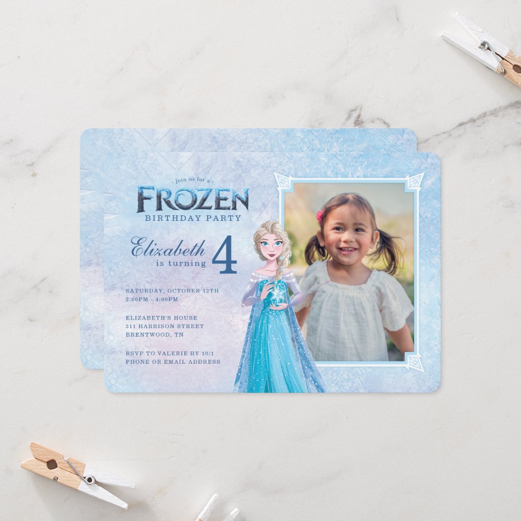 Disney's Frozen Elsa Birthday - Photo Invitation