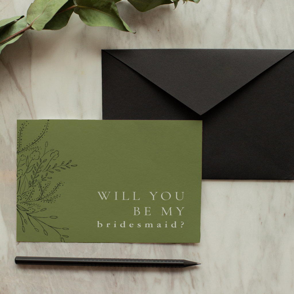 Overflowing Bouquet Will You Be My Bridesmaid Card