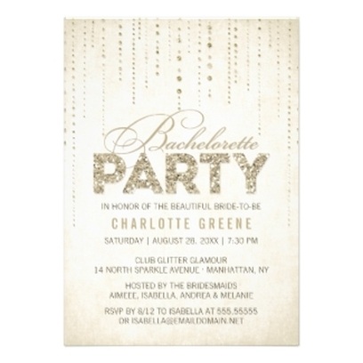 Elegant Sparkle Bachelorette Party Invitations