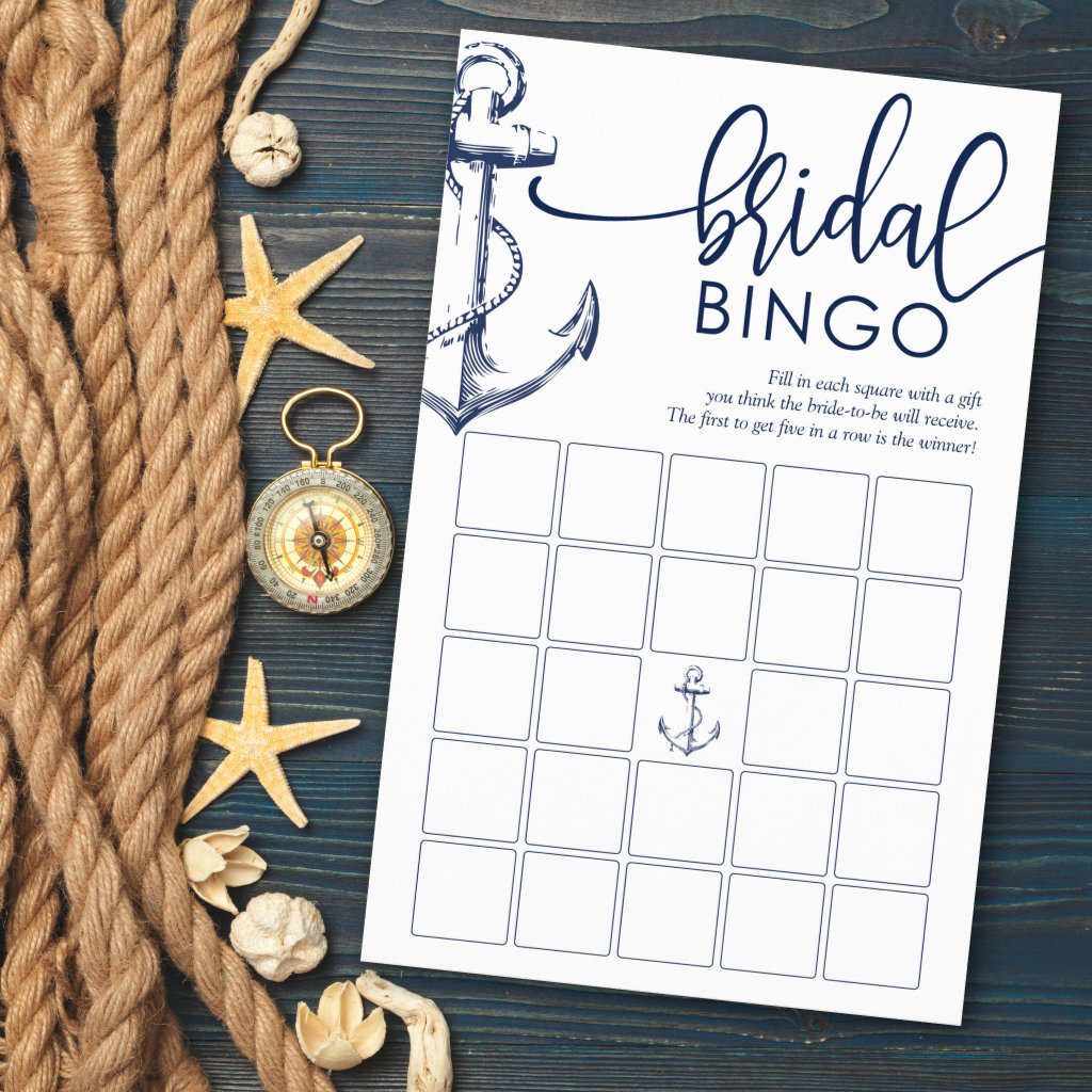 Bridal Bingo Nautical Anchor Shower Game