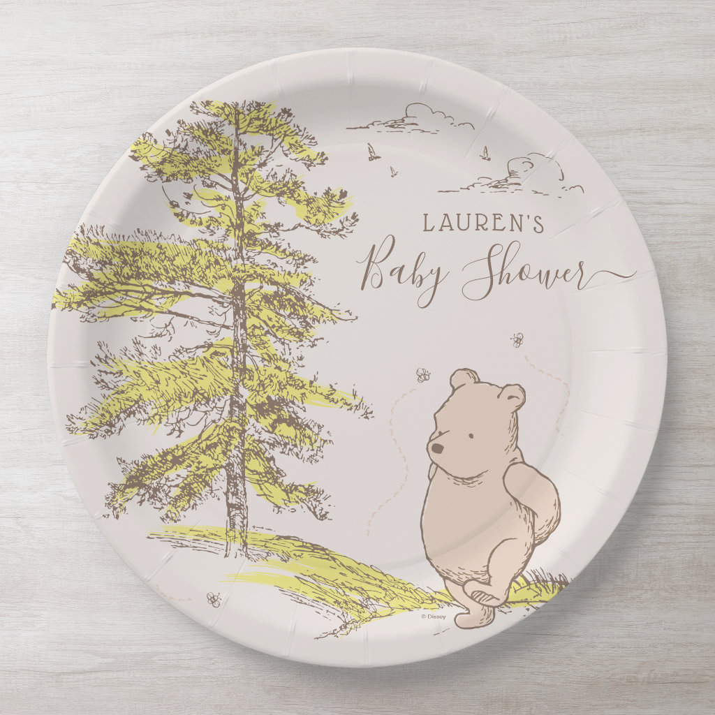 Classic Winnie the Pooh | Baby Shower Paper Plates