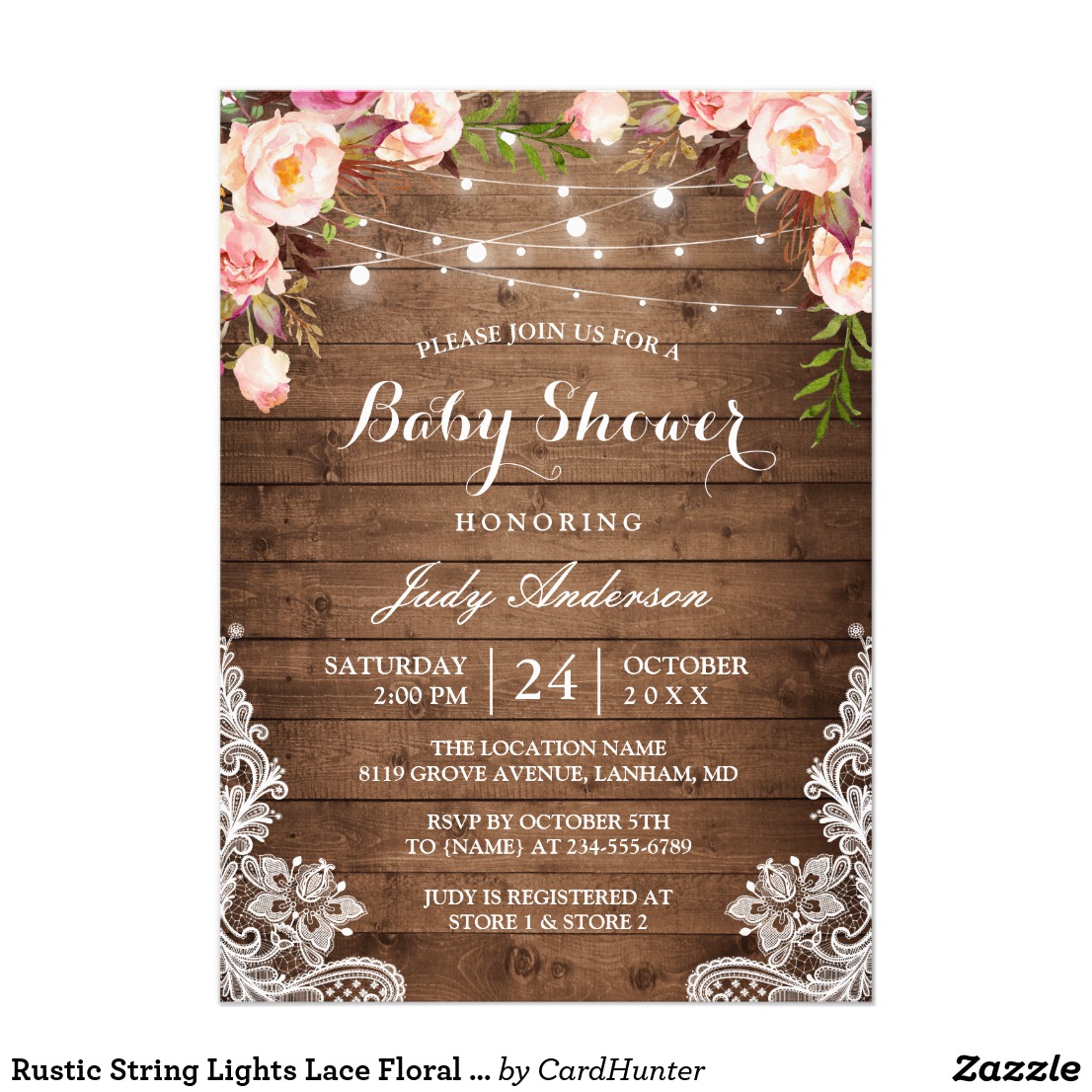 Rustic Baby Shower Invitations 
