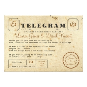 Vintage Telegram Invitation Card
