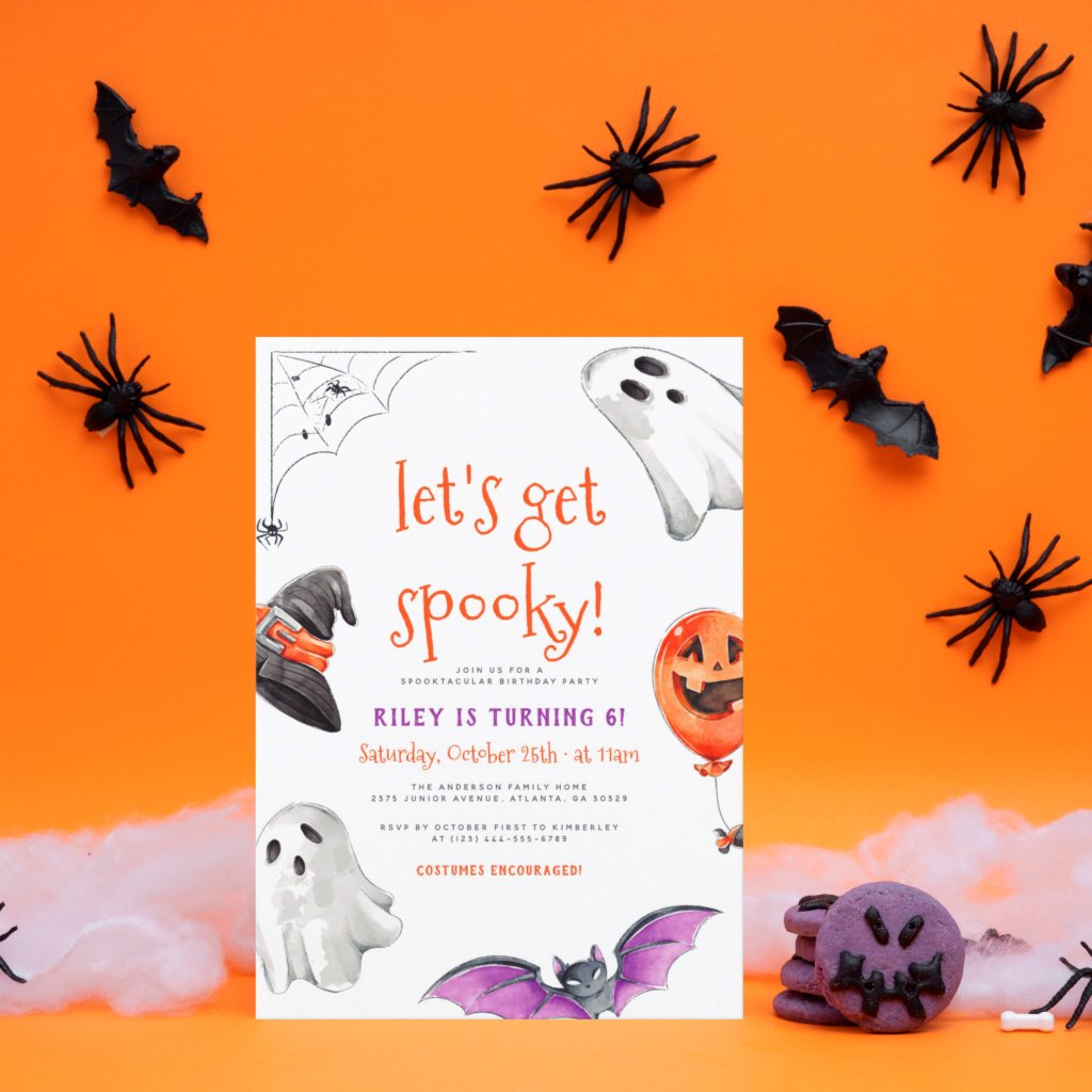 Let's Get Spooky | Cute Halloween Birthday Party Invitation