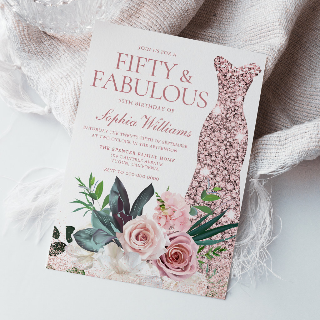 Top 10 Floral 50th Birthday Party Invitation