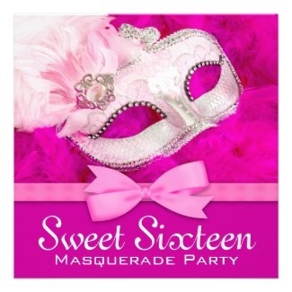  Sweet Sixteen Masquerade Party Invitations