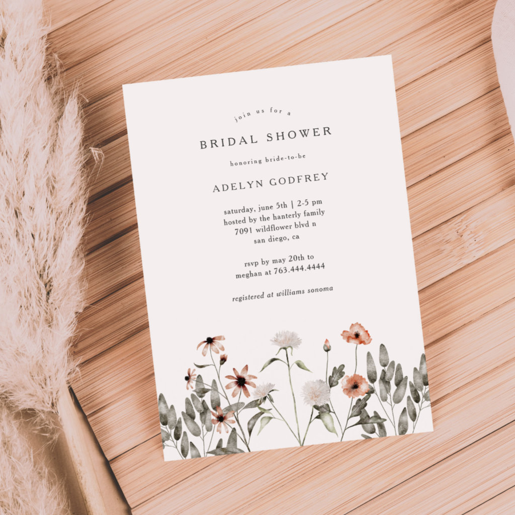 Top 10 Wildflower Bridal Shower Invitations