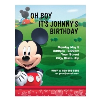 Disney Kids Birthday Party Invitations