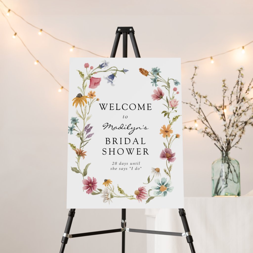 In Bloom Wildflower Bridal Shower Welcome Sign