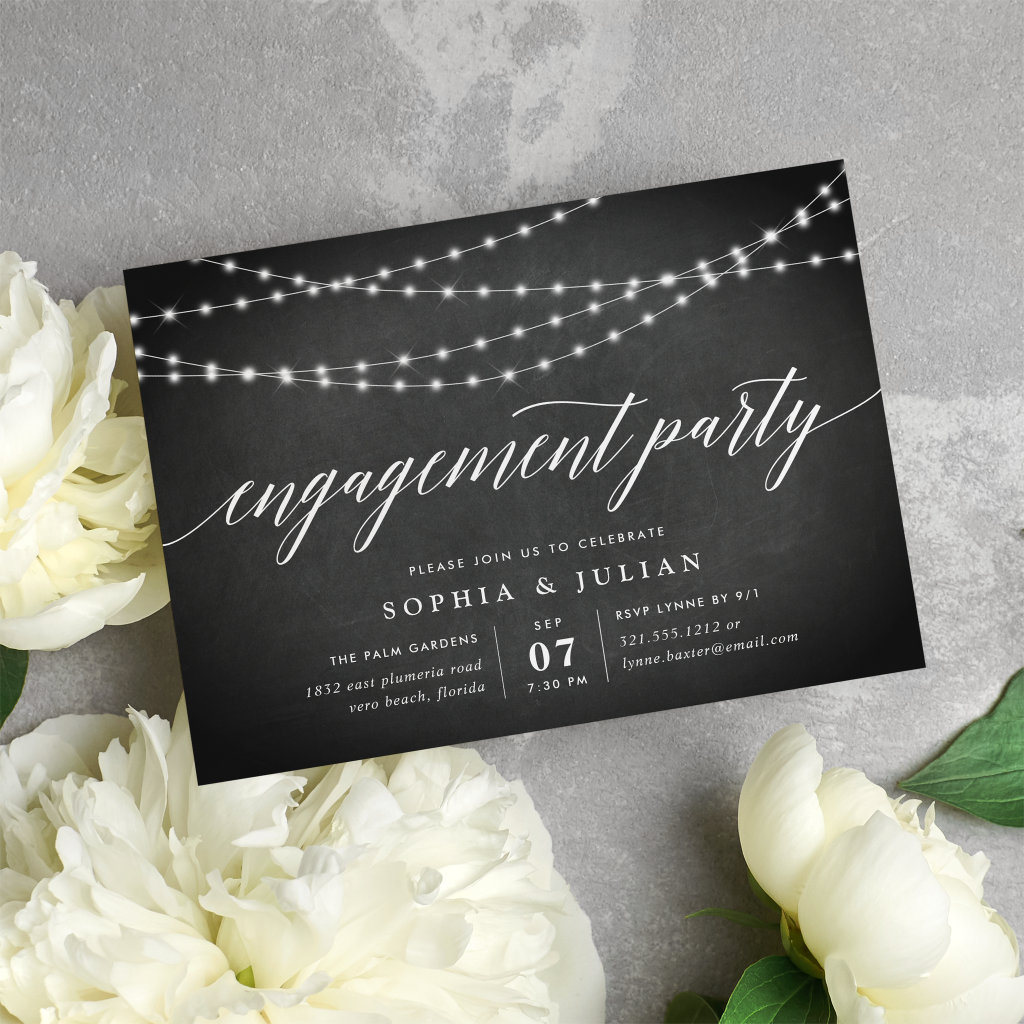 Top 10 Chalkboard Engagement Party Invitations