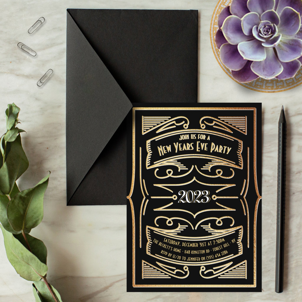 1920'S Gatsby Typography New Years Eve Party Invitation