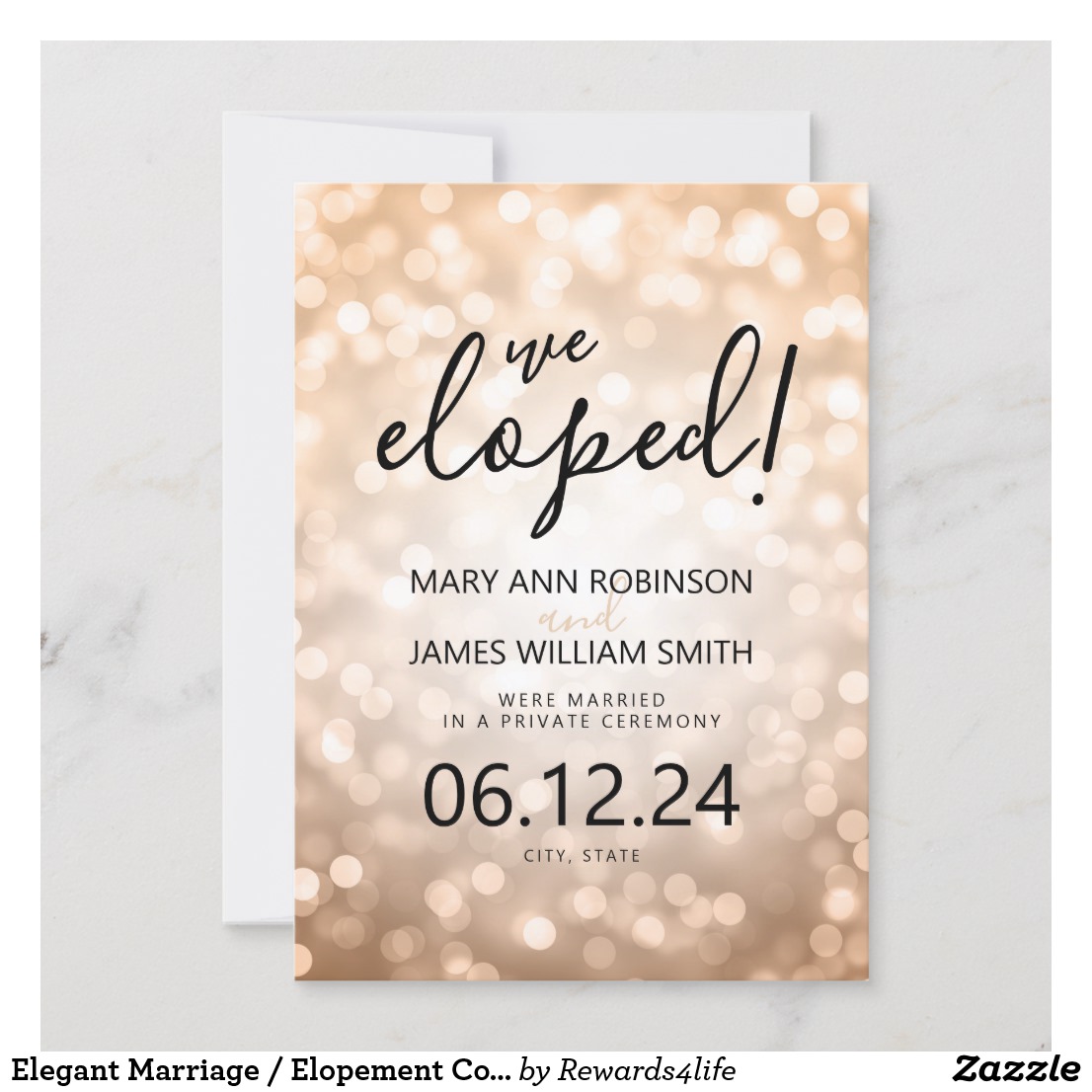 Elegant Marriage / Elopement Announcement