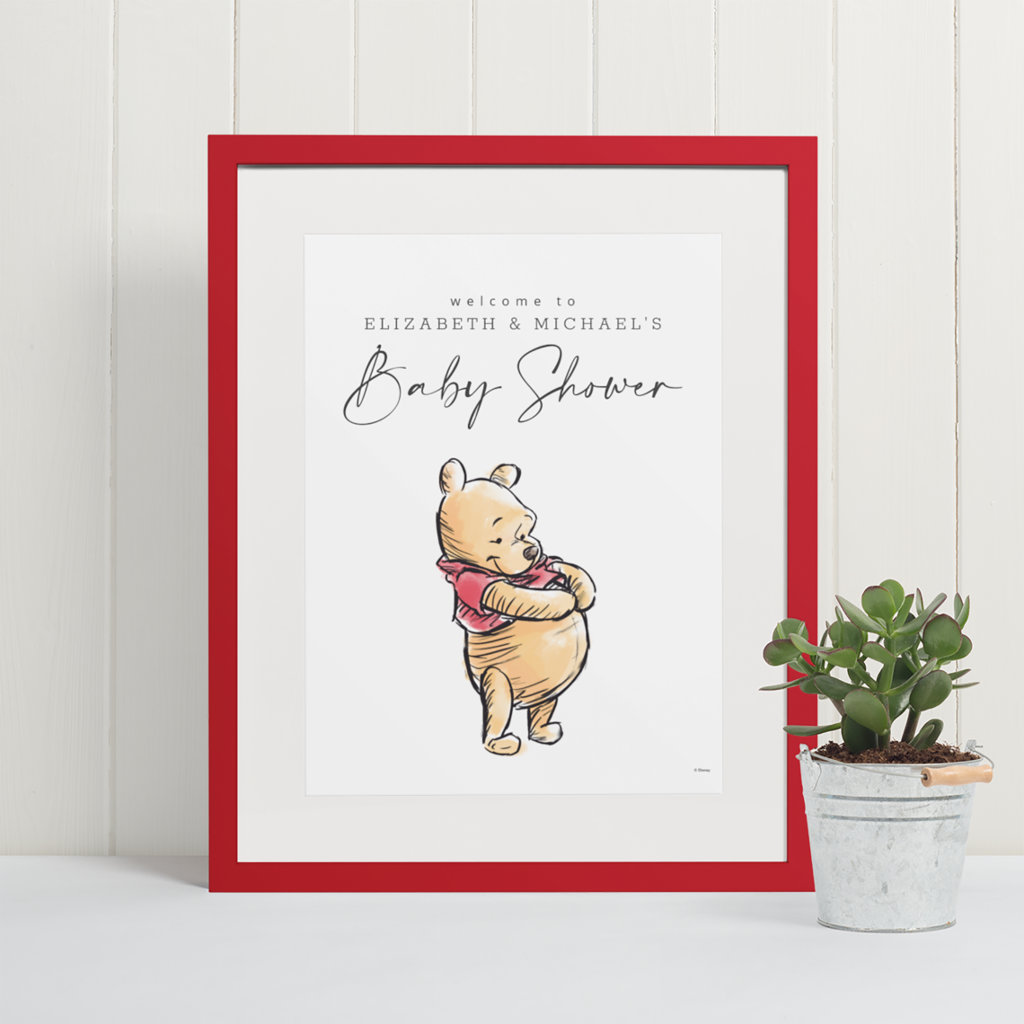 Simple Winnie the Pooh Baby Shower Welcome Poster