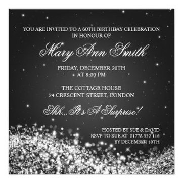 Elegant 60th Birthday Party Invitations