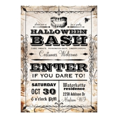 Spooky Vintage Halloween Party Invitation