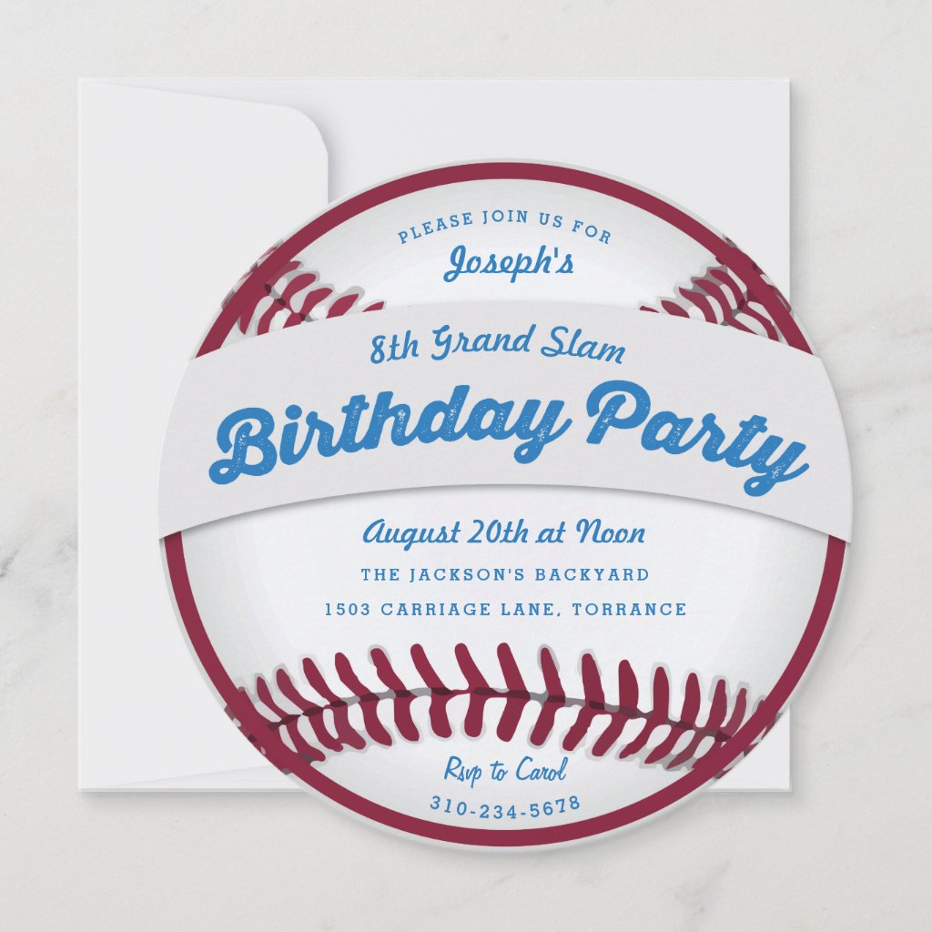 Baseball Birthday Party Invitation