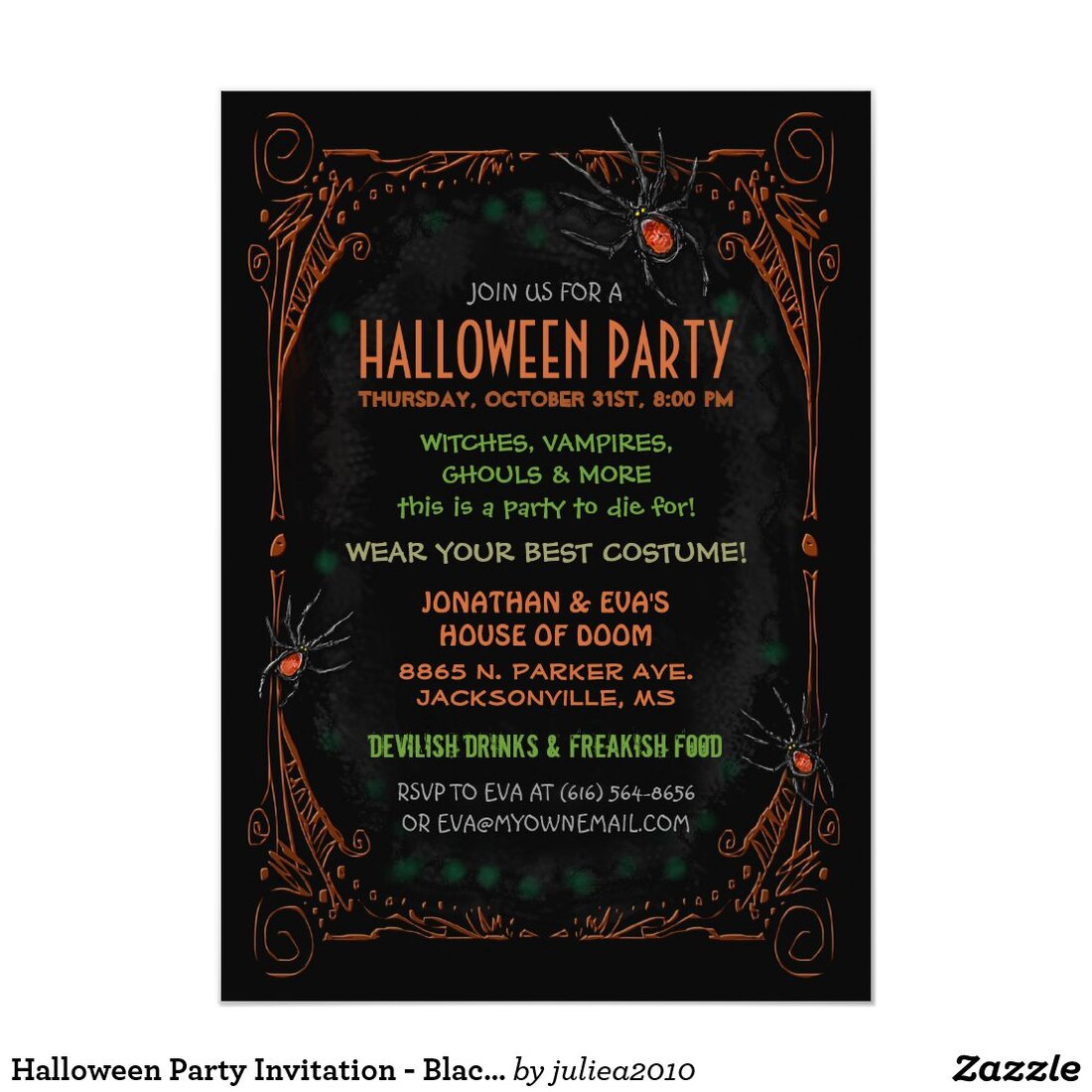 Elegant Halloween Party Invitations