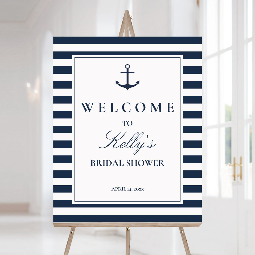 Nautical Beach Theme Bridal Shower Welcome Sign