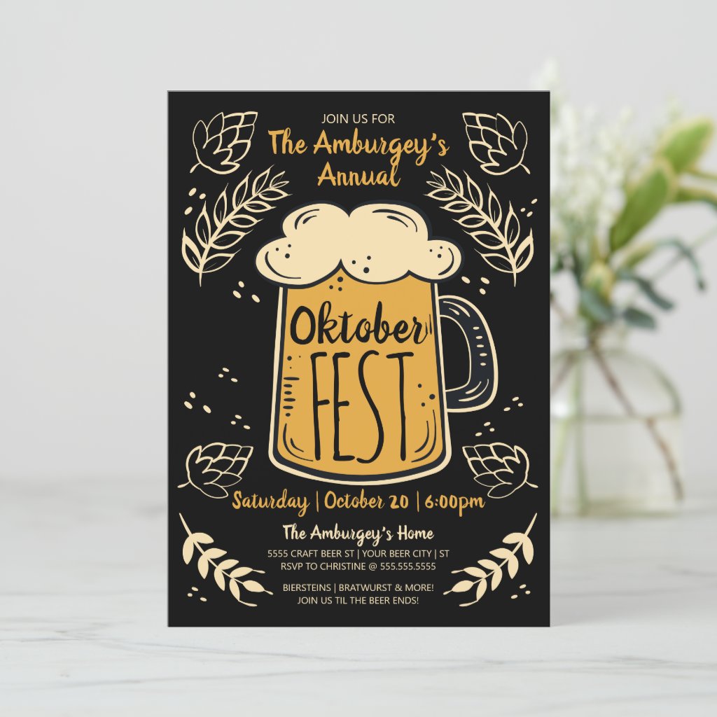 Oktoberfest Invitation - Beer Invitation