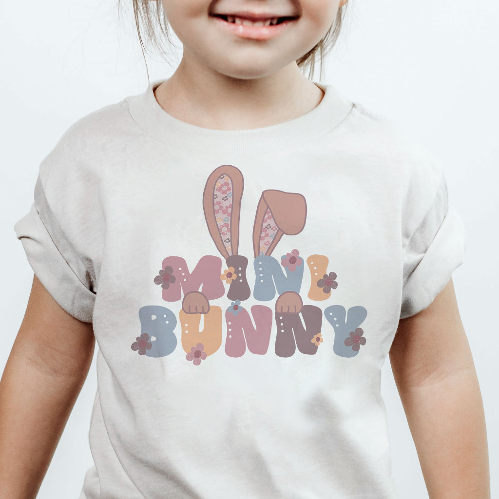 Mini Bunny Easter Retro Spring Floral Toddler T-shirt