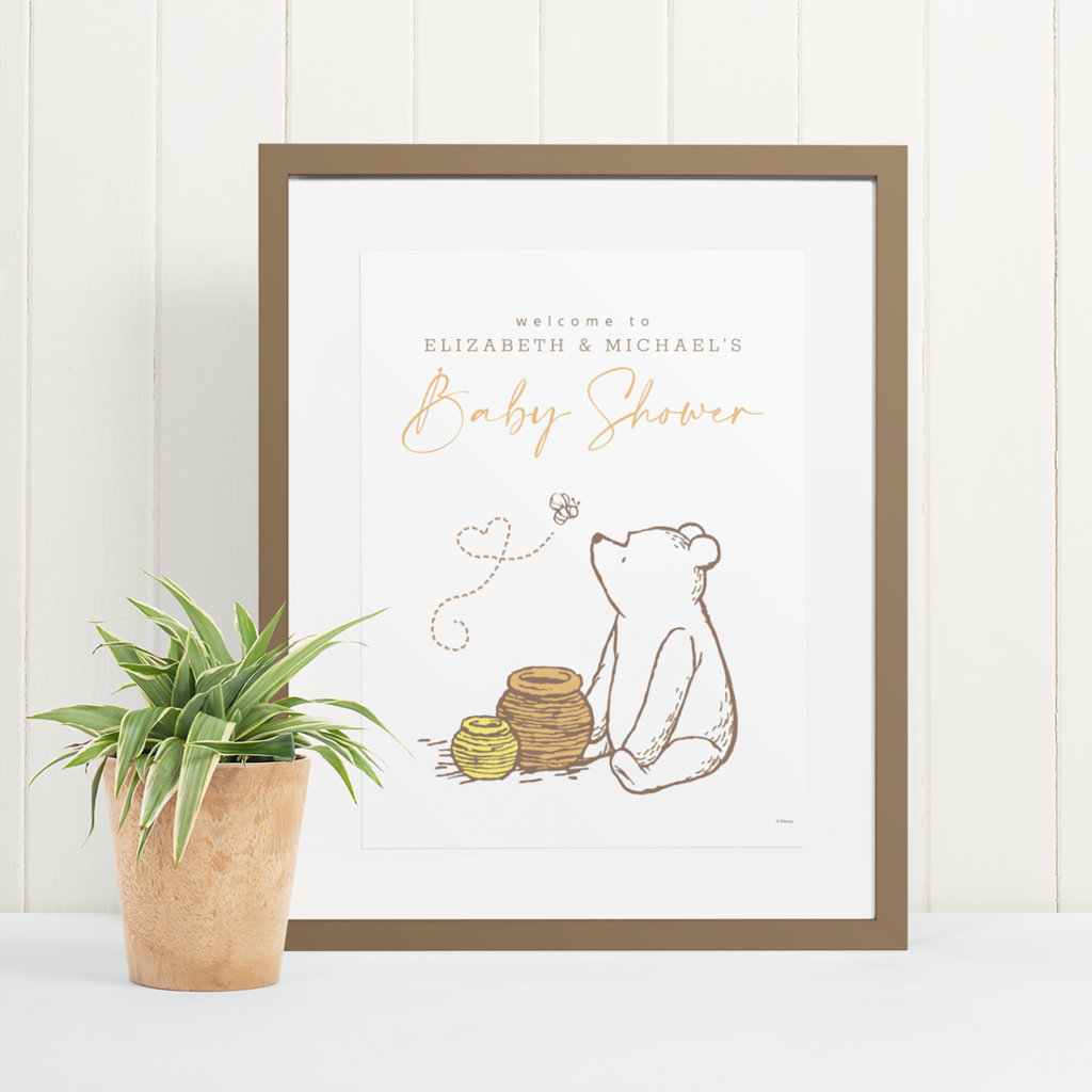 Classic Winnie the Pooh Baby Shower Welcome Sign