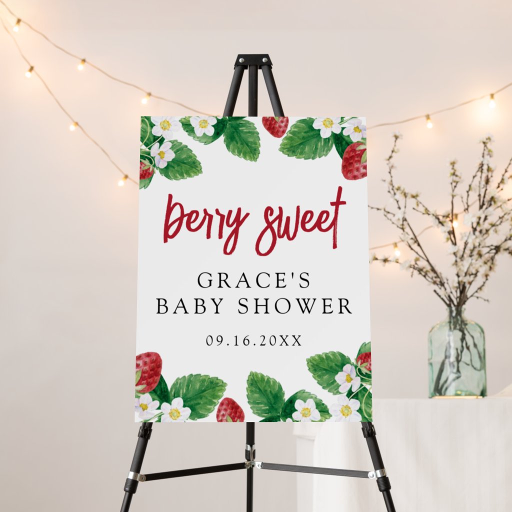 Berry Sweet Baby Shower Welcome Sign