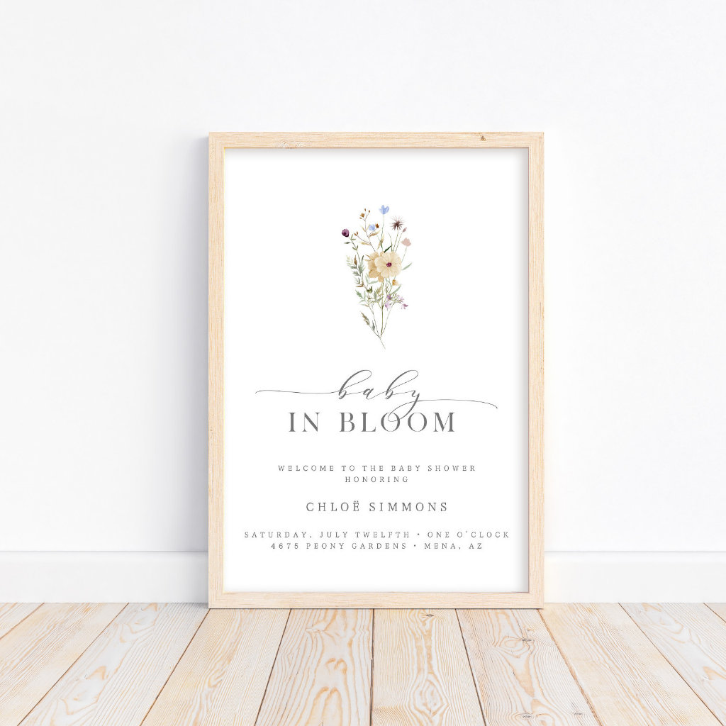 Spring Floral Baby in Bloom Baby Shower | Poster
