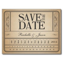 10 Vintage Ticket Wedding Save The Date Announcements