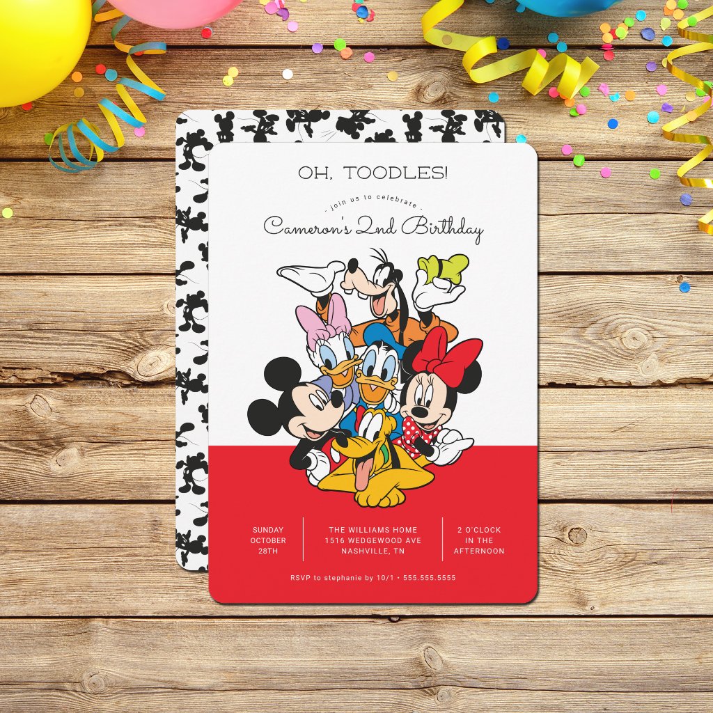 Oh, Toodles | Mickey & Friends Birthday Invitation