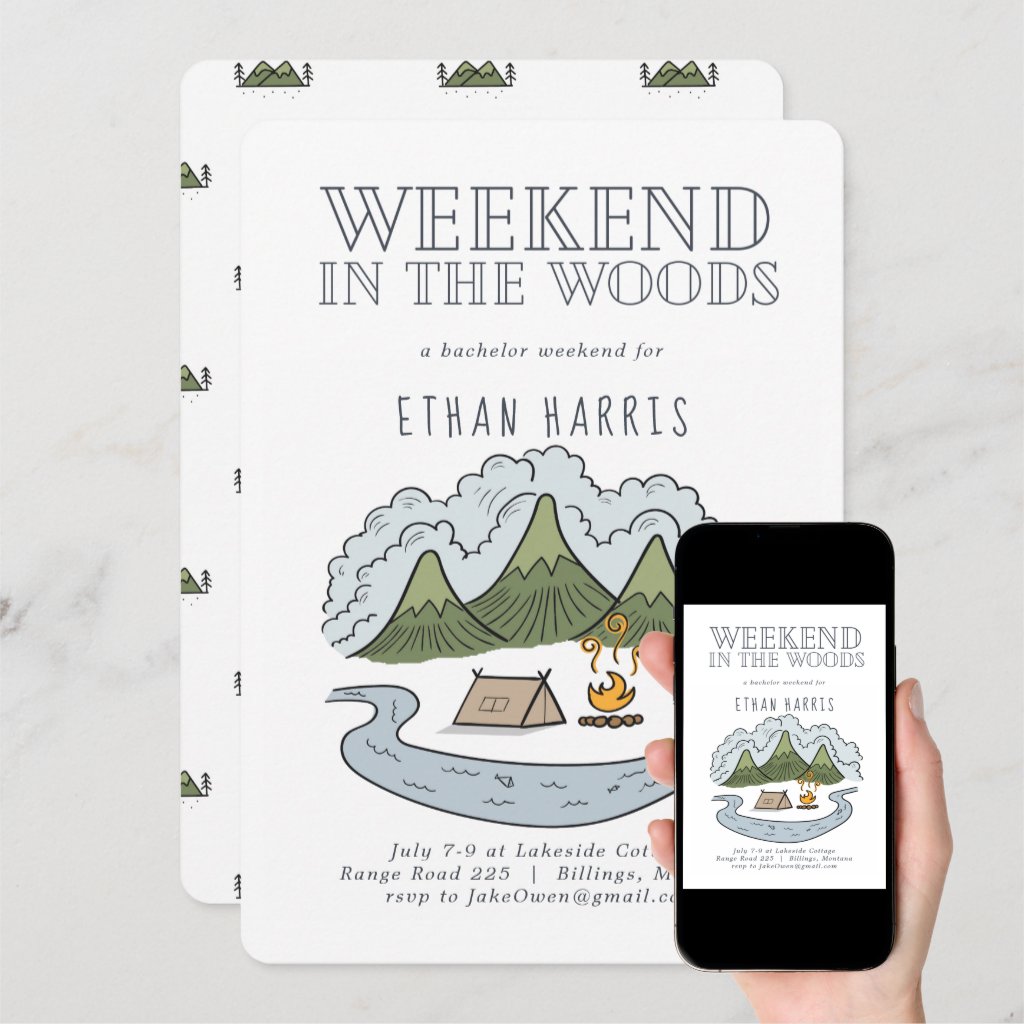 Weekend in the Woods | Bachelor Party Invitation
